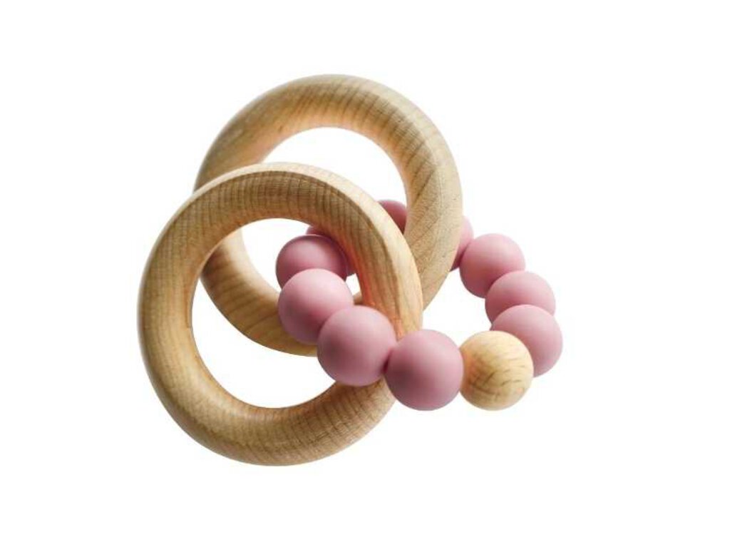 Tiny Teethers rattle teething ring rose