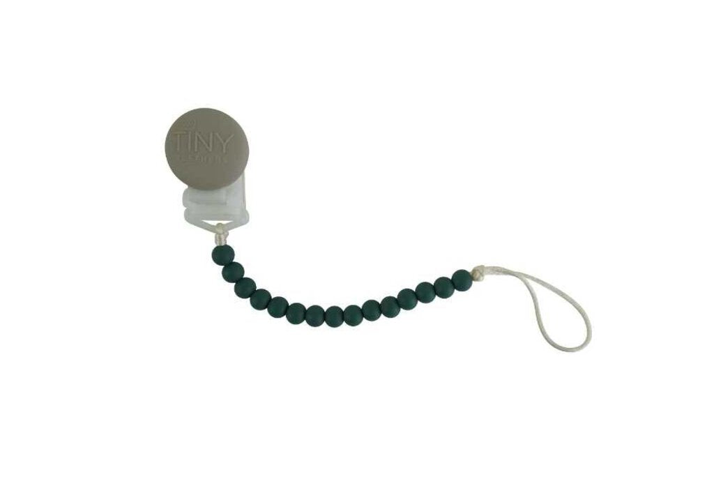 Tiny Teethers pacifier clip & teether in one green