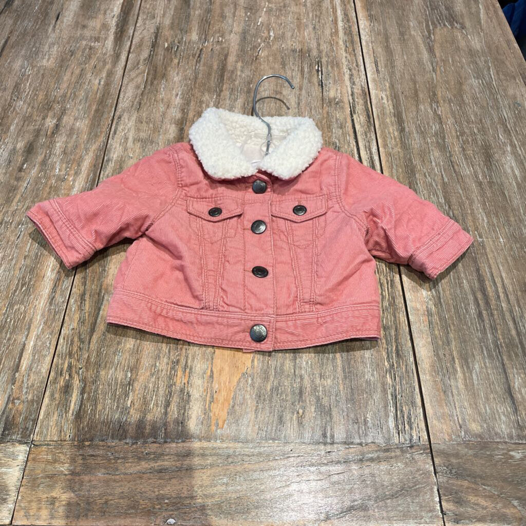 Old Navy Pink corduroy lined snap Ctn Jacket 0-3m