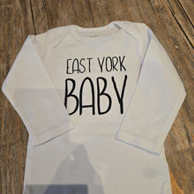 Load image into Gallery viewer, My Everyday Design East York Baby LS white onesie 18m
